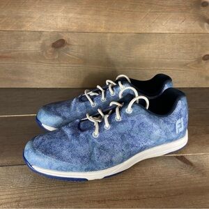 footjoy leisure womens size 6.5 golf shoes blue spikeless athletic sneakers